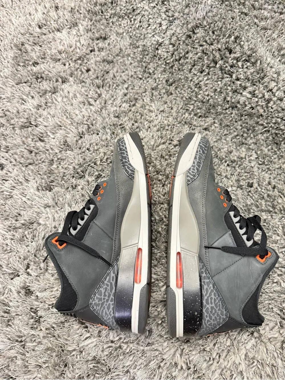 Jordan 3 Retro Men’s Sneakers - Grey with Orange Accents